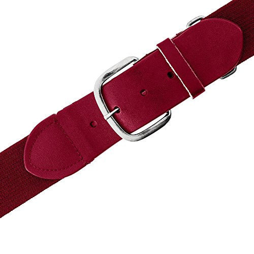 Champion Sports Baseball & Softball Belt – Stretch Fit Uniform Belt for Youth & Adult Players, Multiple Colors - color: Scarlet, size: Youth (18-32 Inches)