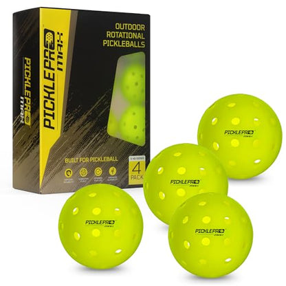 Rotationally Molded Pickleball Balls for Competitive Players – Premium LDPE 40-Hole Soft Feel Design – USAPA Approved, Tournament-Grade, Precise Control & Superior Durability - color: 4 Pack