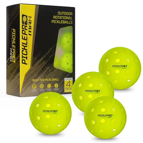 Rotationally Molded Pickleball Balls for Competitive Players – Premium LDPE 40-Hole Soft Feel Design – USAPA Approved, Tournament-Grade, Precise Control & Superior Durability - color: 4 Pack