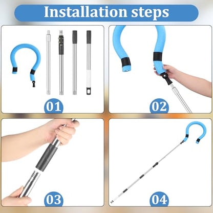 Volleyball Spike Trainer - Adjustable Height 63"-77" with Question Mark Hook, Durable Lightweight for Serving, Spiking & Jump Training - Real Ball Feel, Ideal for Beginners to Pros (No Ball Included)
