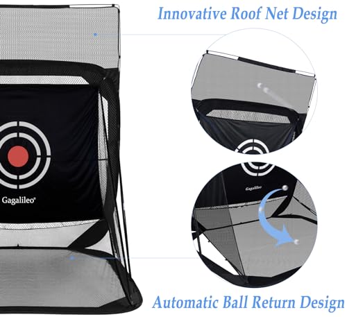 Gagalileo Pop Up Golf Net: Drving Practice Cage with Target Portable Backyard Garage Training Chipping Swing Gift for Golfers Men Beginners Professional