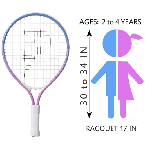 17" Kids Tennis Racket Best Starter Kit for Kids Age 4 and Under with Shoulder Strap Bag and Mini Tennis Racket Toddler Tennis Raquet - color: 19 inch PINK