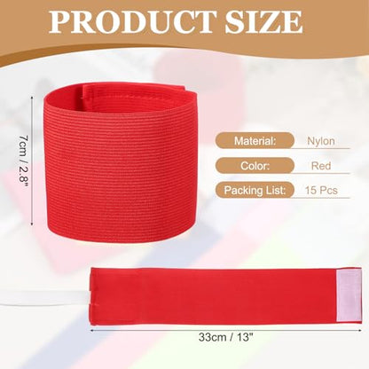 Captain Armbands, Adjustable Leader Arm Bands for Soccer Elastic Team Sport Arm Band-Fitting for Football/Volleyball/Rugby - color: Red
