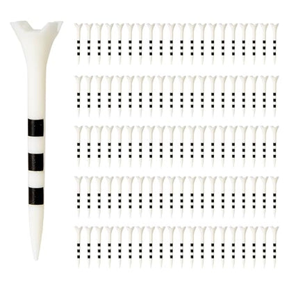 Amazon Basics Golf Tees with Height Marker System- Recycled Plastic Tees with 4-Prong Head - Golf Course Accessories - White - 100 Pack - size: 2 3/4"