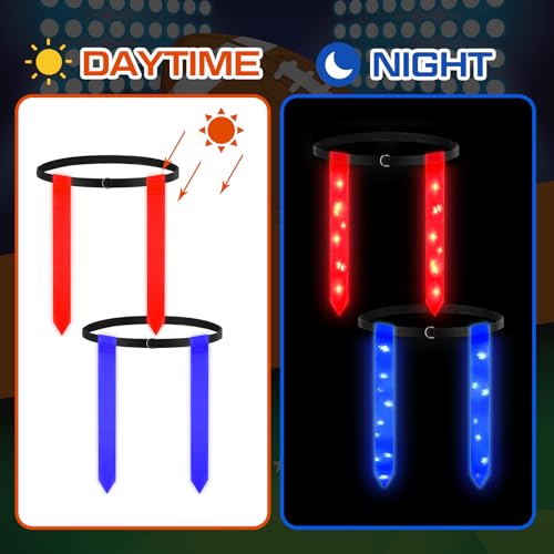 Libima LED Flag Football Belts Set Glow in The Dark Light up Adjustable Capture Flag Outdoor Beach Games Football Party - color: Red, Blue, Black Blue and Red