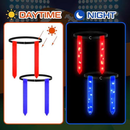 Libima LED Flag Football Belts Set Glow in The Dark Light up Adjustable Capture Flag Outdoor Beach Games Football Party - color: Red, Blue, Black Blue and Red