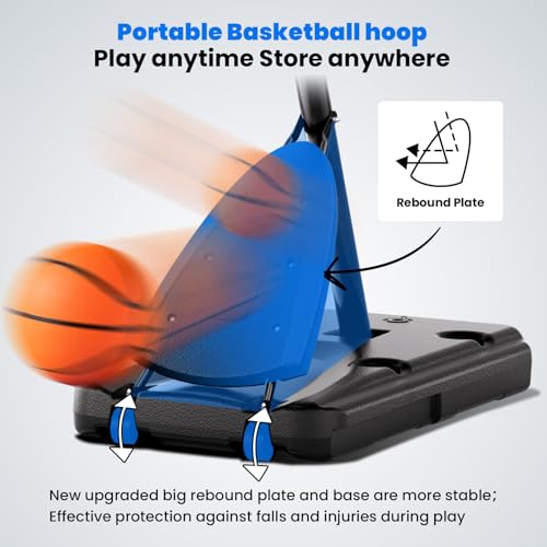 BACKYARD BLITZ Basketball Hoop, 44&48IN&54IN Backboard Portable Basketball Goal System, 10FT Hand-Crank Adjustable Basketball Hoops Outdoor - size: Basketball Hoop 54in Backboard