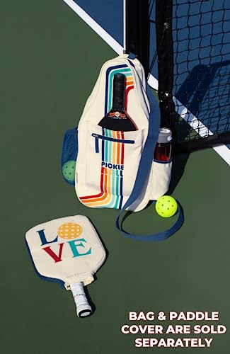 STEEL MILL AND CO. Pickleball Bags for Ladies and Men, Unisex Pickleball Bag Holds 4 Pickleball Paddles, Adjustable Sling Bag with Fence Hook and Water Bottle Holder
