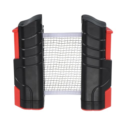M METERXITY Adjustable Retractable Ping Pong Net - Indoor Outdoor Retractable Table Tennis Net for Any Table Tennis Table (2.2 Inch, Black Red)