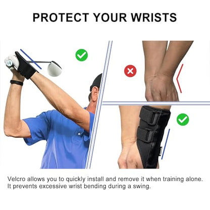 Golf Training Kit with Arm Band & Wrist Strap, Golf Swing Training Aid to Correct Wrist Angle and Develop Muscle Memory for Beginner Golfers