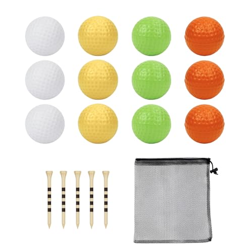 40 Pack Foam Golf Practice Balls - Realistic Feel and Limited Flight Training Balls for Indoor or Outdoor - color: 12 Multicolor