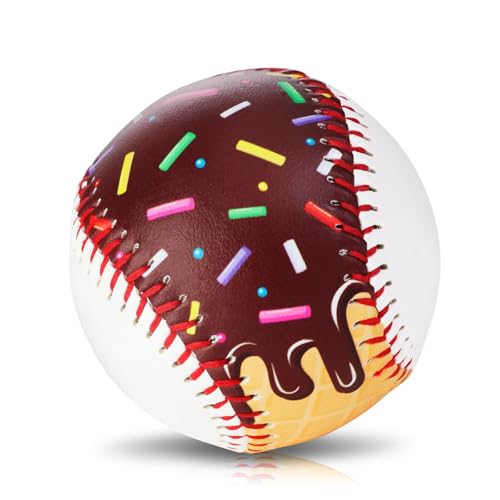Baseballs PVC 9in Practice Baseball for Training Hitting Lifestyle Decor Ideal Personalized Inspired Gifts for Players Coaches Moms - color: Chocolate Drip