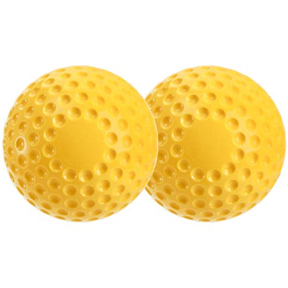 Tebery 12 Pack Yellow Dimpled Practice Balls, 12-Inch Pitching Machine Softballs Baseballs for Hand-Eye Coordination, Hitting and Fielding Practice