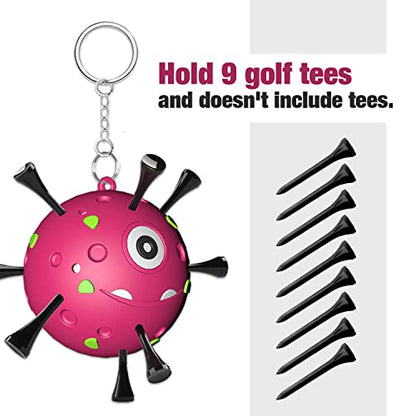 Golf Tee Holder, Portable Golf Ball Tees Holder with Novelty Keychain Accessory for Golf Club Bag, Golf Gift Accessories for Golfer Men Women, Fits 3 1/4, 2 3/4, 1 1/2 Tees - style: 1pcs Golf Tee Holder