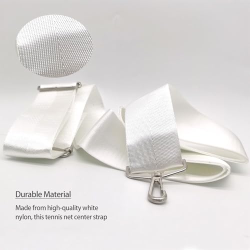 Tennis Net Center Strap - Nylon Net Adjustable with Metal Hook for Tennis Net