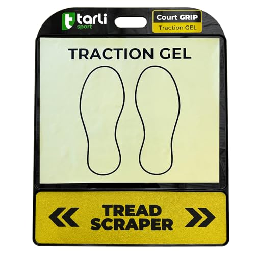 Tarli Ultimate Traction Board – Sticky Gel Mat with Full-Length Shoe Scraper | Renewable Gel Surface, No Replacement Sheets | Non-Slip Grip Pad for Basketball, Volleyball & Indoor Courts (Black)