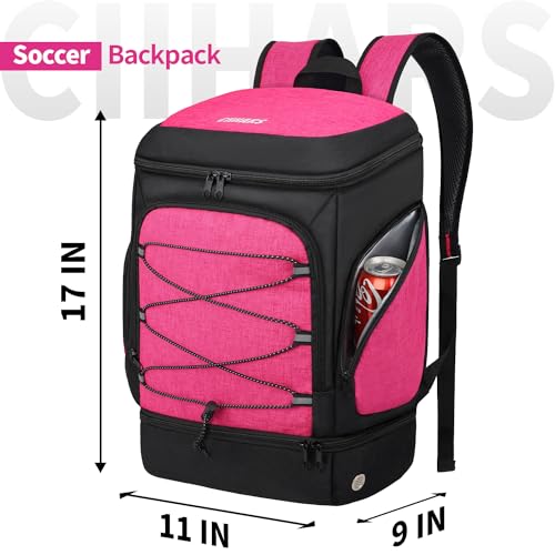 Soccer Bag - Soccer Backpack with Ball Holder,Sport Equipment Bags gifts for soccer stuff Water resistant Includes Separate Cleat Fit Basketball Volleyball Football - color: pink