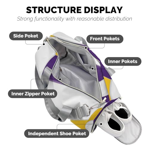 Personalized Volleyball Purple Yellow Multi-Function Travel Duffel Handbag Large Capacity Handbag Women Men Gym Yoga Ballet with Name - color: Volleyball 2