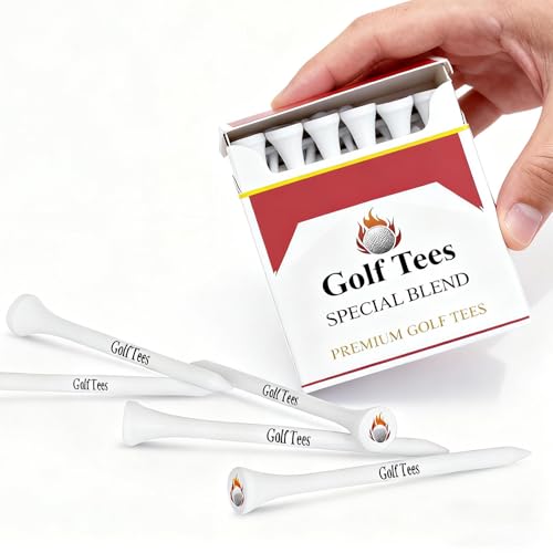 Premium Bamboo Golf Tees | 83mm (3.25") Wooden Tees | Golf Gifts for Men | Vintage-Style tee Case Golf Accessories for Men | Funny Golf Accessory for Golfers - size: 1 pack