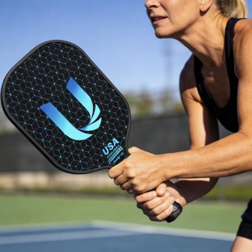 2026 Upgraded Uteeqe Pickleball Paddles Set of 2, Graphite, 14mm Thermoformed One-Mold, Semi-Textured for Extra Grit & Spin, Lightweight, USAPA Approved, Non-Slip, 4.25Inch Grip with Carry Bag & Balls