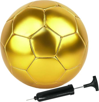 Soccer Ball Size 3 4 5 DIY Craft Boys Girls Adults Birthday Gift with Pump Needle Training Practice - color: Yellow Golden, style: Size 4