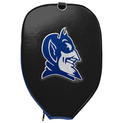 Officially Licensed Collegiate Pickleball Paddle Cover - Lightweight PU Leather Material - Durable Foam Interior Protection with Zippered Closure - Fits Most Paddles on the Market - color: Duke Blue Devils
