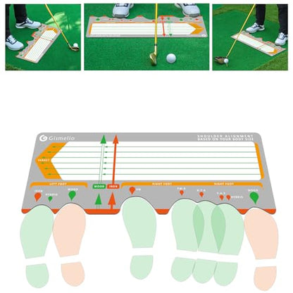 Golf Training Mat for Beginners Posture Assistance and Entry-Level Stance Corrector Trainer with Golf Training Aid