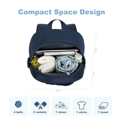 KAVIGOR Pickleball Bag, Quilted Pickleball Backpack with Shoe Compartment & Waterproof Pocket, Pickle Ball Paddle Bag Fits 2 to 4 Paddles for Women and Men - color: Blue