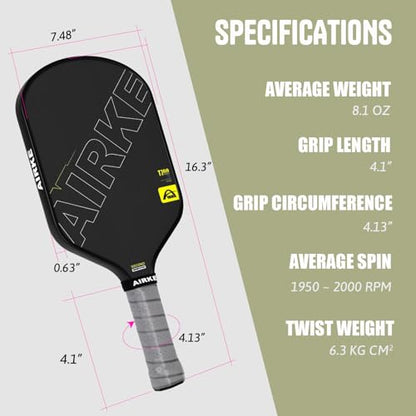 Pickleball Paddles - T700 Carbon Fiber Paddle with Honeycomb Core Pickleball Rackets - Lightweight Precision & Enhanced Shock - color: Yellow
