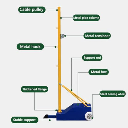 Volleyball Poles,with Volleyball Nets/Badminton Net,Badminton Nets Pole for Backyard with Adjustable Height,Portable Volleybal Net Training Stands,for Adults Kids Stadium