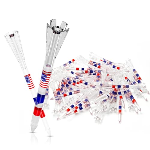 DURARANGE Premium Golf Tees - 5-Prong & 4-Prong Anti-Slip, Enhanced Stability, Unbreakable Golf T 3-1/4" for 360cc Drivers, Ideal Gift for Golfer - color: Elite Golf Tees- Transparent- 50pk