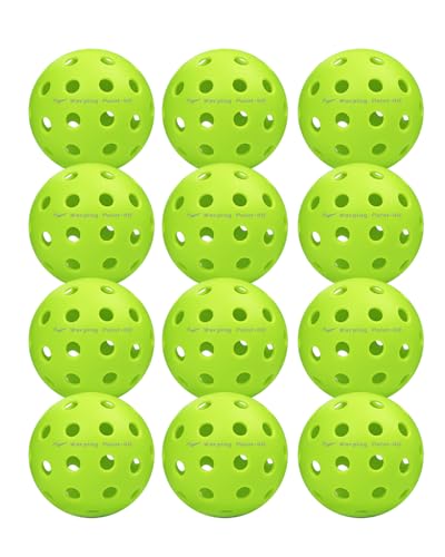 Warping Point Pickleball Balls | 26 Holes, 40 Holes | 4 Pack, 12 Pack | Meet USAPA Specifications | High Bounce Durable Practice Pickle Ball for Beginner & Intermediates | Orange, Blue, Yellow, Green