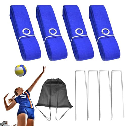 Coastal Game Lines – Portable Volleyball Marking, Outdoor Sports Kit | Easy Setup Net Boundaries, Beach Court Accessories for Lawn Backyard Activities During Summer Family Gatherings