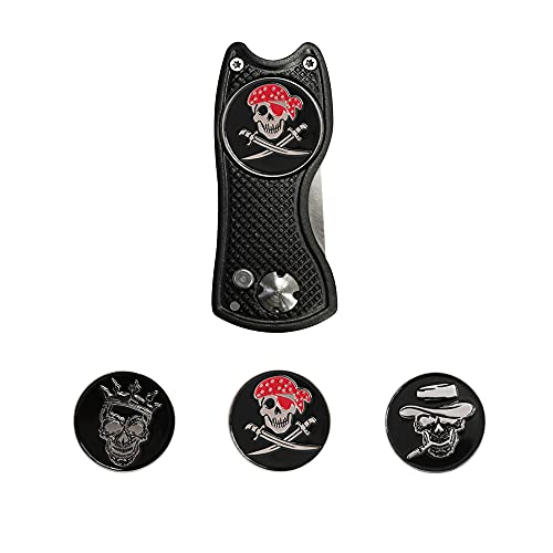 Golf Ball Marker Divot Tool Sets Switchable Divot Repair Tools (one Divot with Four Ball Markers)