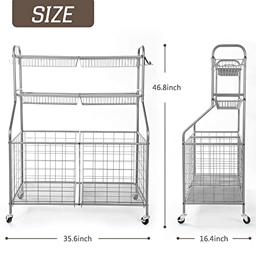 Ball Organizer for Garage, Steel Sport Equipment Organizer with Baseball Bat Holder and Hooks, Easy Assembly Storage for Balls, Kids' Toys, and Workout Gear in Basement, Home Gym, Outdoor