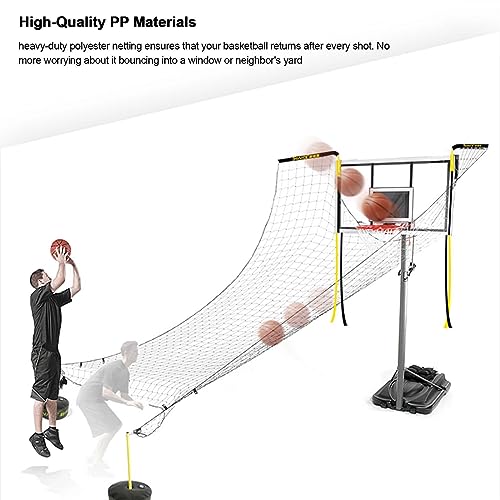Basketball Hoop Returner Return Attachment Shot NET 4.8mX4.8m Polyester Net Shooting Practice Aid with and - Support