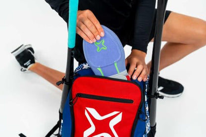 Axe Batpack | Baseball and Softball Backpack | Designed to Carry Bats, Cleats, & All Your Gear - color: Red