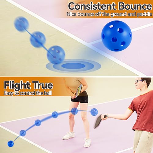 Indoor Pickleball Balls - 4/6 Pack 26 Holes - USAPA Standard - High Resilience & Durability Blue Balls