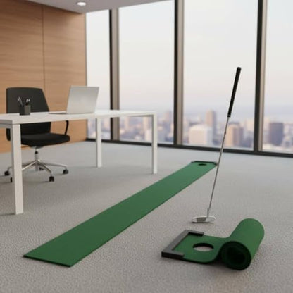 predolo Golf Putting Mat Non-Slip Putting Practice Mat Flannel Surface Athletic Gear for Golfers, Beginners, Home, Office, Outdoor