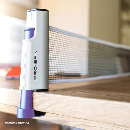 PRO-SPIN Retractable Ping Pong Net – 72" Table Tennis Net with Clamps | Portable Ping Pong Net for Any Table | Includes Custom Mesh Storage Bag | Replacement Table Tennis Net Posts - color: 1-Pack | Purple