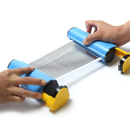 Portable Pingpong Net Table Tennis Set with Retractable Professional Tennis Accessories Portable Set - color: gray blue
