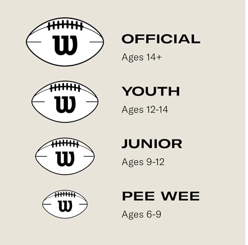 WILSON GRT Game Footballs- Brown, Multiple Sizes - size: PeeWee