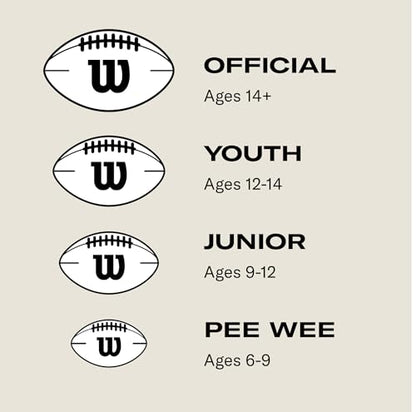 WILSON GRT Game Footballs- Brown, Multiple Sizes - size: PeeWee