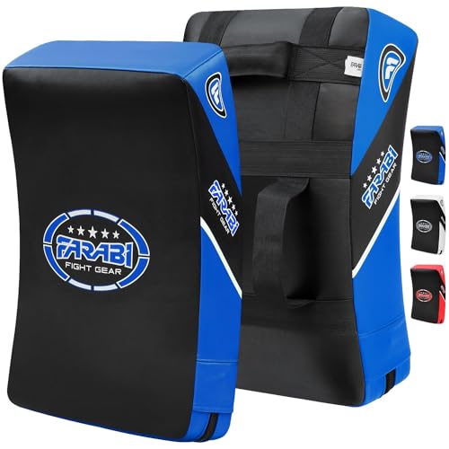 Farabi Sports Kick Shield 20.5 inches Large Curved Muay Thai Kicking Shield Strike Pad MMA Punching Foot Target Boxing Training Kick Pad Martial Arts Karate Taekwondo Kick Pad X 1 Unit - color: Blue Black