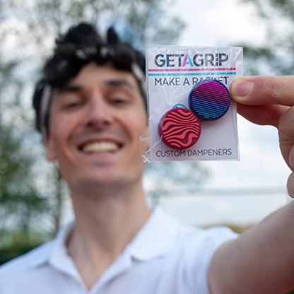 Get A Grip Tennis Dampeners – Vibration Dampener for Tennis Rackets – Shock Absorbing, Reduce String Vibration & Improve Feel – Fun, Colourful, Retro Designs – Tennis Accessories Gift - color: The Retro Duo