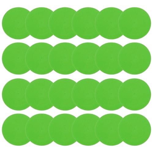 PATIKIL 4 Inch Poly Spot Markers, 24Pcs Non Slip Rubber Floor Dots with Storage Bag Flat Agility Cones for Sports Training Basketball Football - color: Green