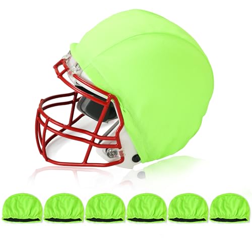 Football Helmet Covers Scrimmage Caps-Perfect for Football, Hockey, and Lacrosse Practice Sessions.The Fabric is Elastic& Bright Colors for Team Identification - color: Green-6pcs
