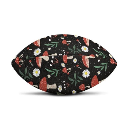SYtrade Recreational Football Game Footballs PU Composite Leather Footballs for Training Indoor Outdoor - color: Mushroom Daisy Black