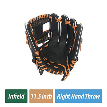 SKYLINE LEXIO LX06BK Baseball Glove for Infield Youth Adults Sports and Adult Baseball Training Competition Glove, Tanned Steer Hide Leather Glove