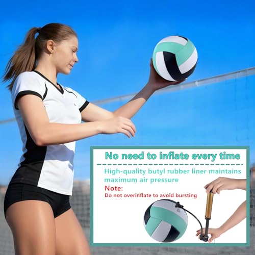 6 Pack Volleyballs Official Size 5, Waterproof Soft Bulk Recreational Volley Balls with Pump and Net Bag for Indoor Outdoor Beach Sand Water Pool Game Training Match for Beginner